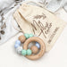 SINGLE RATTLE (Marble Accent) Silicone and Beech Wood Teether