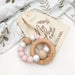 SINGLE RATTLE Silicone and Beech Wood Teether