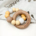 SINGLE RATTLE (Marble Accent) Silicone and Beech Wood Teether