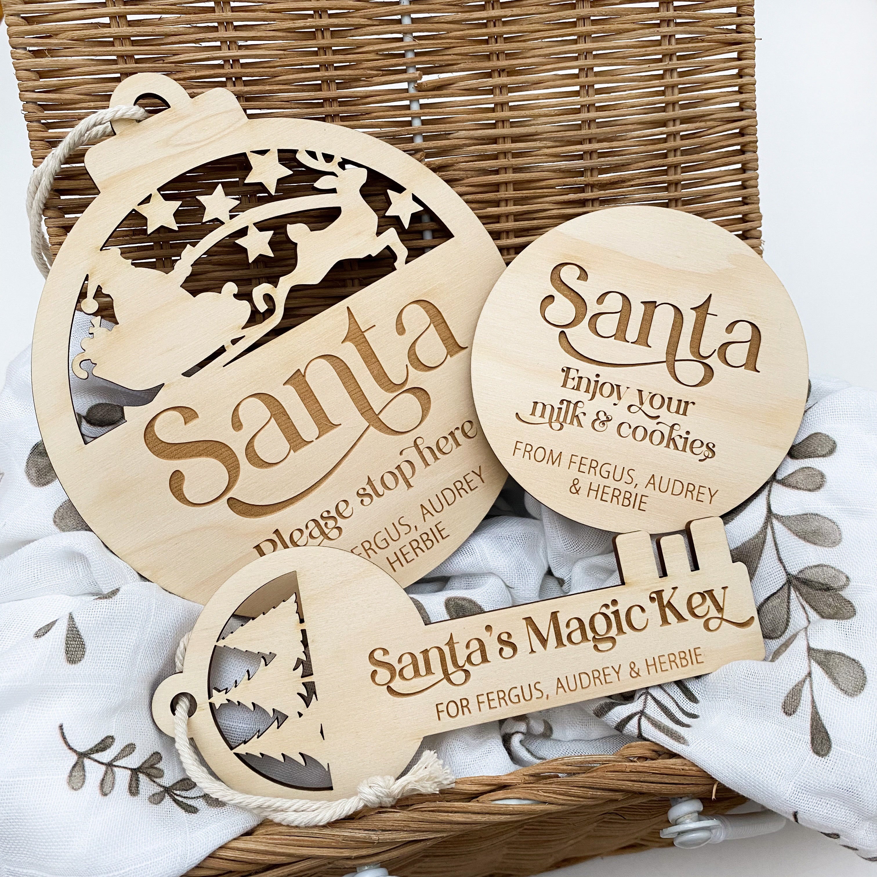 Personalised timber Santa's Magic Key – ONE.CHEW.THREE