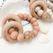 SUMMER Silicone and Beech Wood Rattle Teether