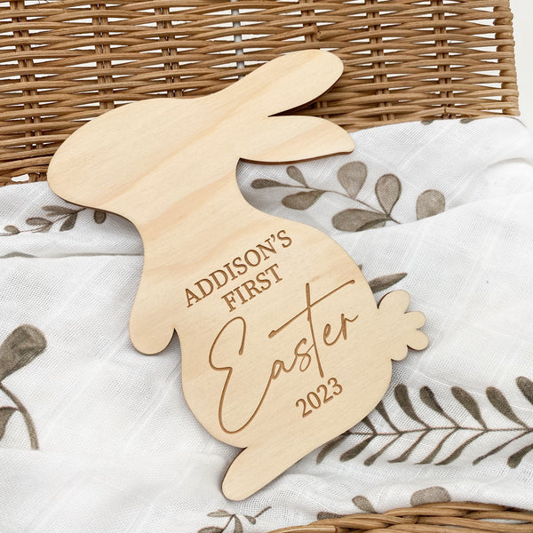 Personalised Milestone Plaque - First Easter (Standing Bunny)
