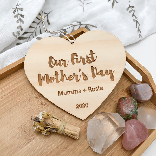 Personalised Milestone Plaque - Our First Mother's Day -  - ONE.CHEW.THREE Boutique teething, modern accessories