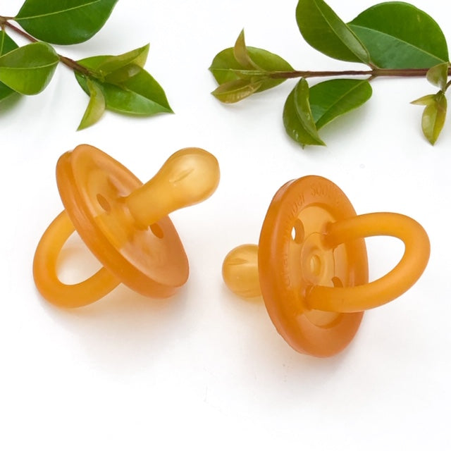 Natural Rubber Soother - Round Dummy Twin Pack -  - ONE.CHEW.THREE Boutique teething, modern accessories