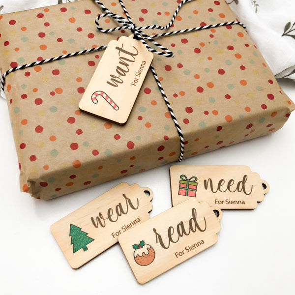 Personalised Simplicity Gift Tags - Timber Colour Print