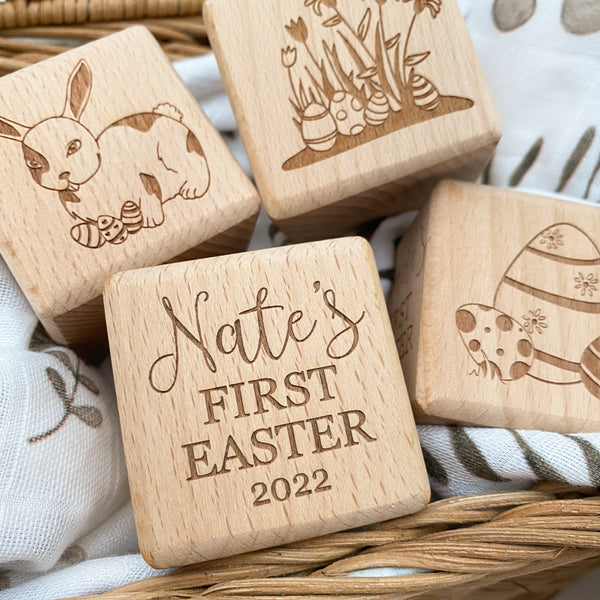 Personalised Timber Keepsake Block - First Easter