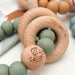ELEMENTS Silicone and Beech Wood Rattle Teether