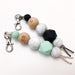 MONOGRAM Silicone Key Chain / Nappy Bag Charm - Accessories - ONE.CHEW.THREE Boutique teething, modern accessories