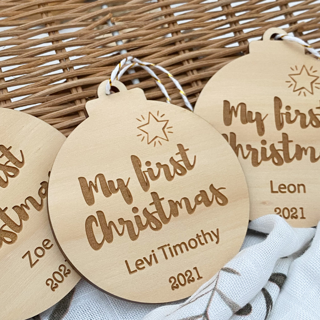 Personalised Christmas bauble - My First Christmas (original design)