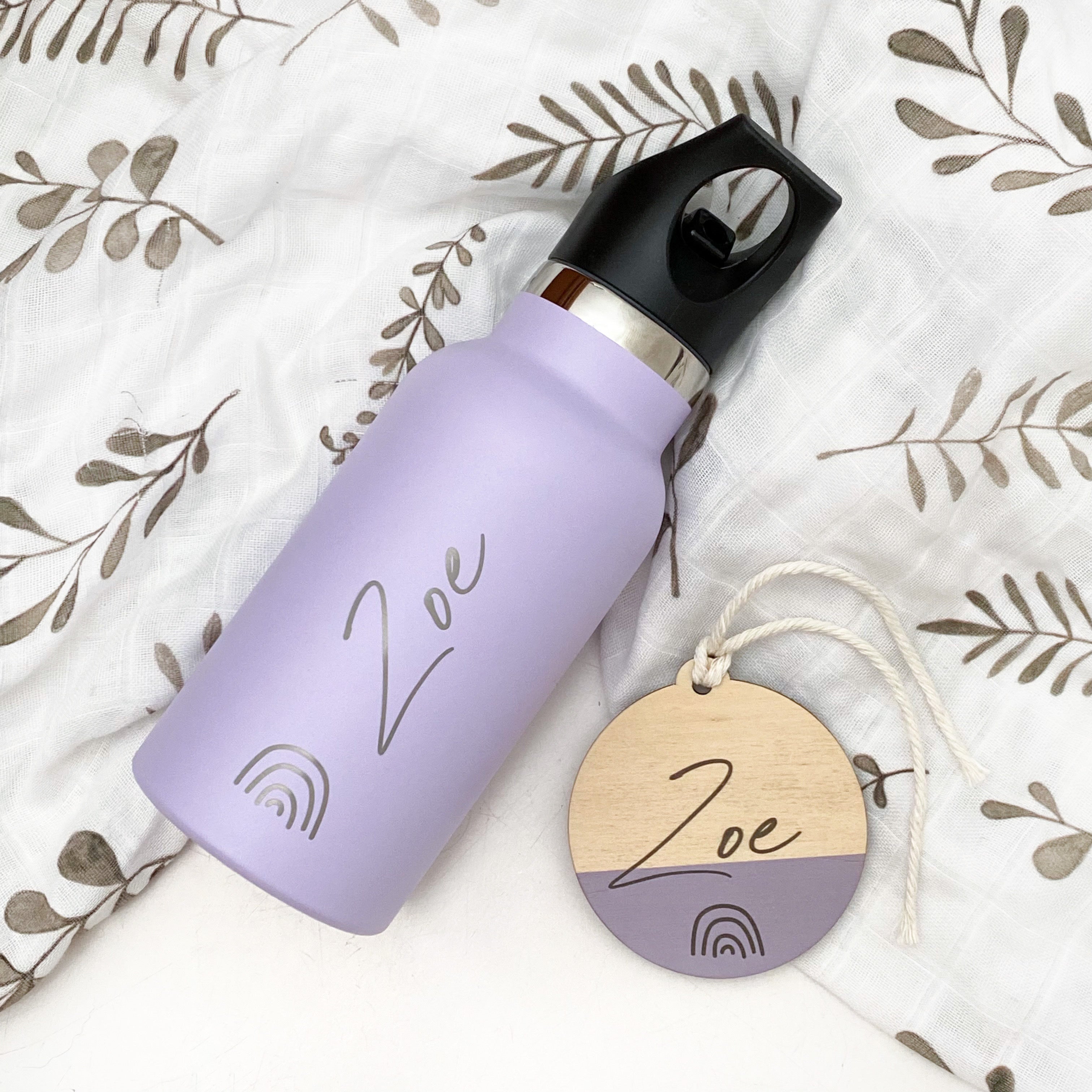 Personalised Pastel Lilac Water Bottle