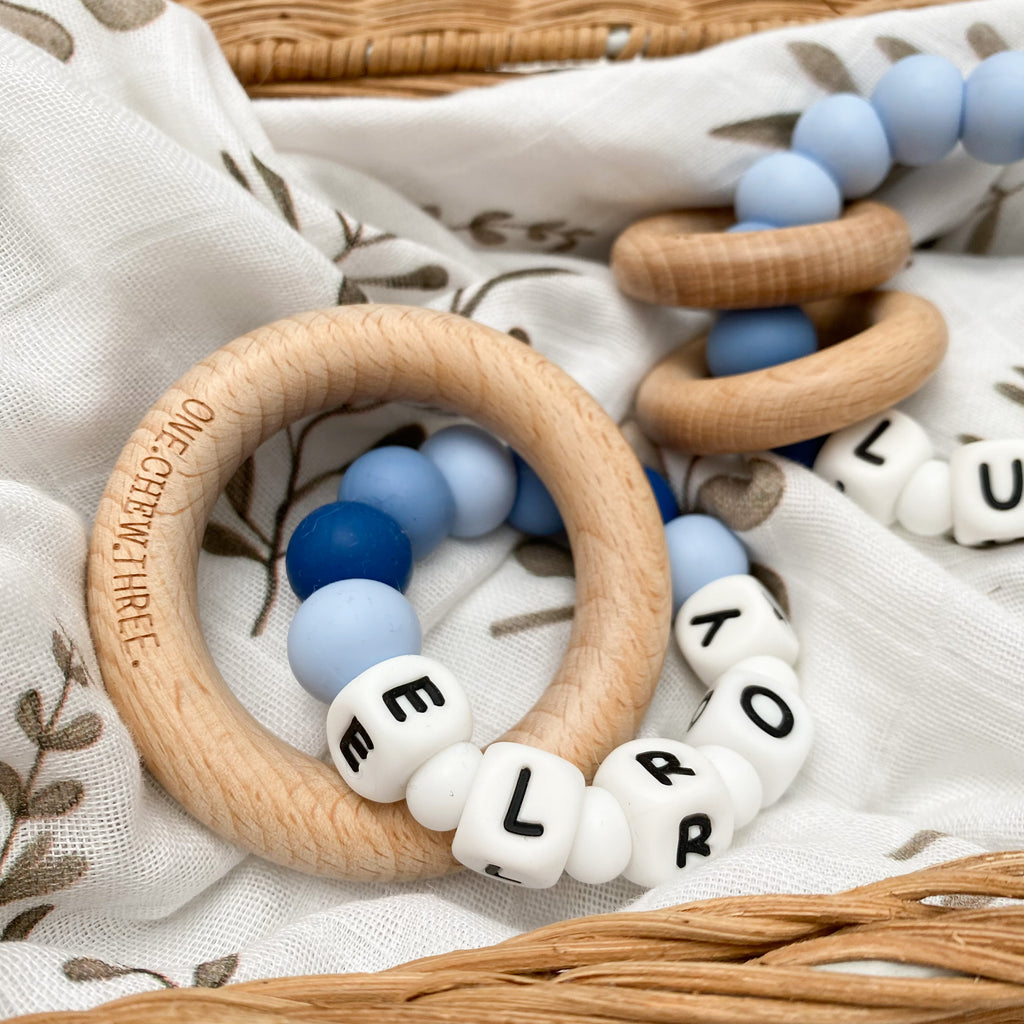 A Personalised Silicone NAME Teether