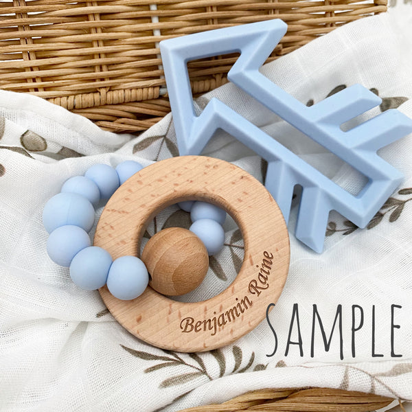 SOLAR Silicone and Beech Wood Teether **Sample Sale**