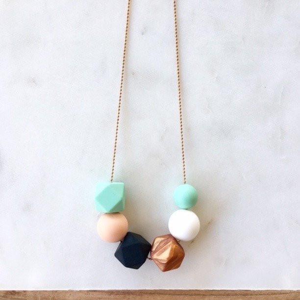 LEXI Silicone on Stainless Chain Necklace - Necklaces - ONE.CHEW.THREE Boutique teething, modern accessories