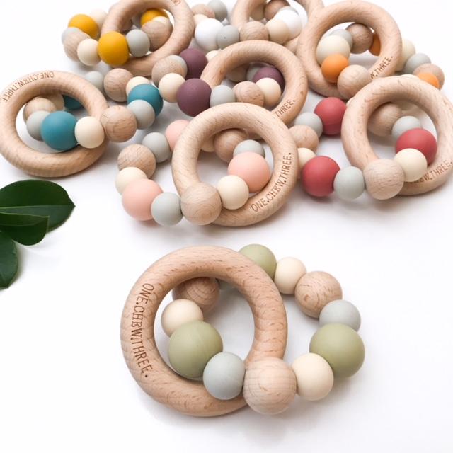 Teething toys and teething rings from one.chew.three - teething baby ...