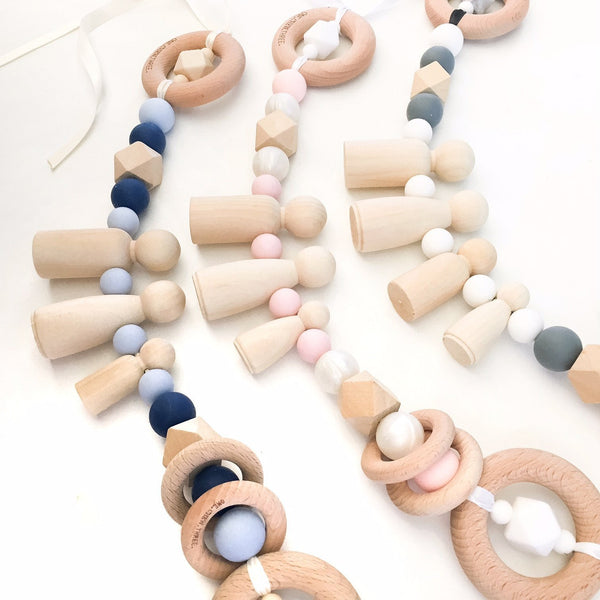OUR FAMILY Pram Garland - Teethers - ONE.CHEW.THREE Boutique teething, modern accessories