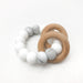 RATTLE Silicone and Wood Teether - Teethers - ONE.CHEW.THREE Boutique teething, modern accessories
