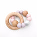 SINGLE RATTLE (Marble Accent) Silicone and Beech Wood Teether - Teethers - ONE.CHEW.THREE Boutique teething, modern accessories