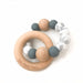 SINGLE RATTLE Silicone and Beech Wood Teether - Teethers - ONE.CHEW.THREE Boutique teething, modern accessories