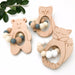 Woodland FOX, OWL or BEAR Silicone and Beech Wood Teether - Teethers - ONE.CHEW.THREE Boutique teething, modern accessories